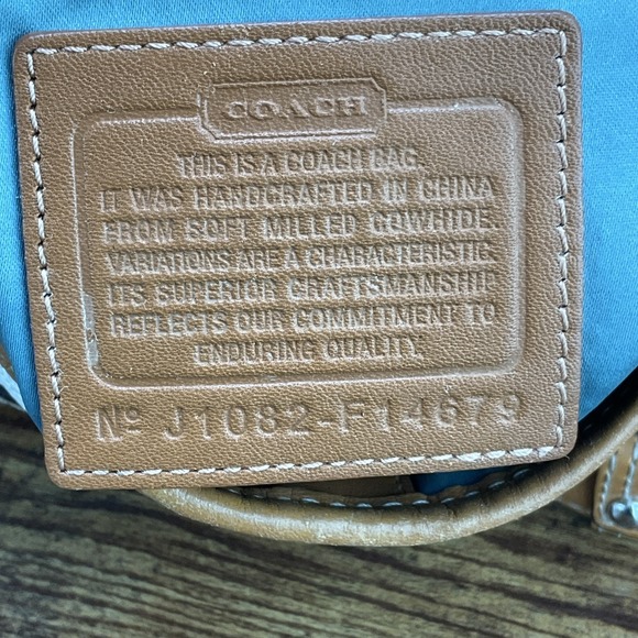 Coach Penelope Hippie Cream Pebbled Leather Slim Satchel Purse Crossbody F14679 - Picture 8 of 8